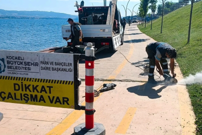 Kocaeli Büyükşehir bakım onarımı Değirmendere'de sürdürüyor